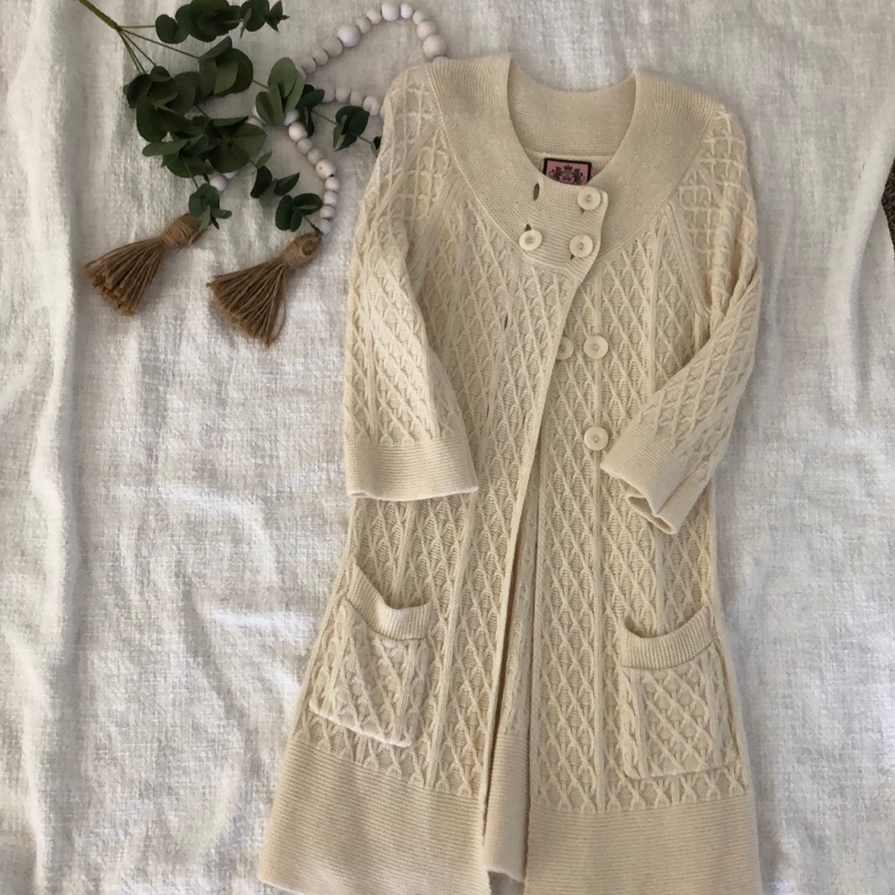 Cream Juicy Couture sweater/coat!